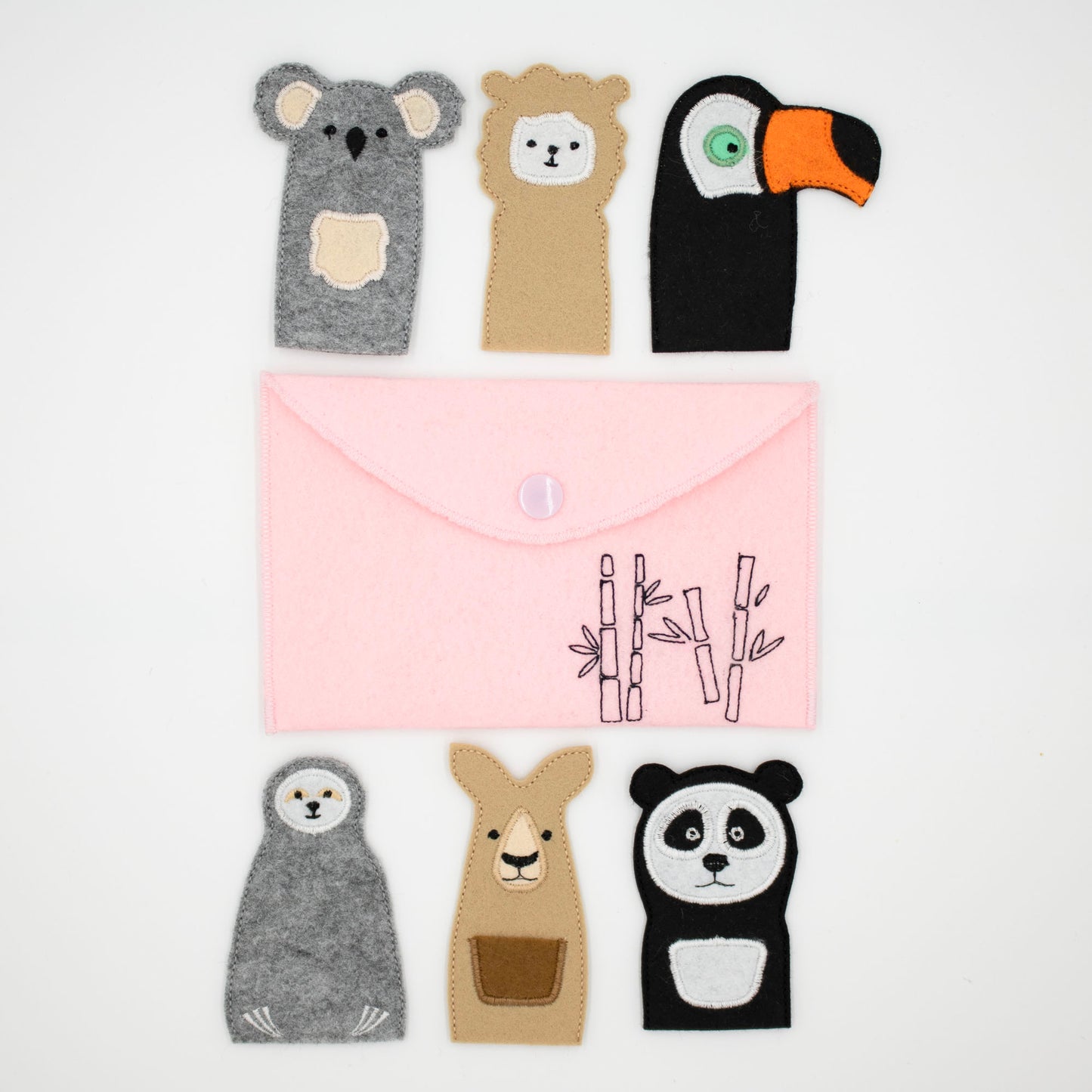 Exotische Tiere Fingerpuppen – Set von 6