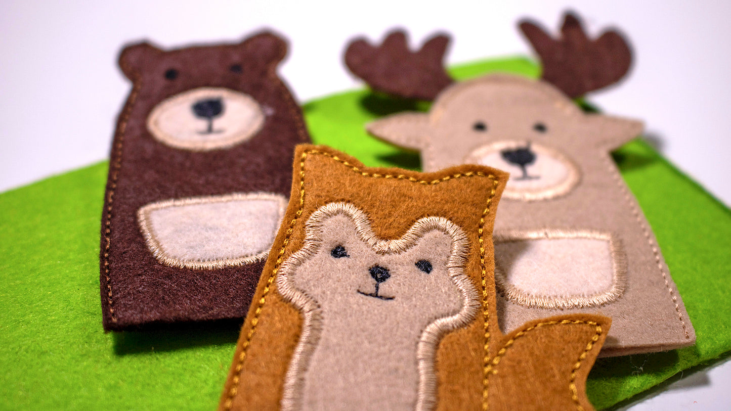 Forest Animal Finger Puppets – Set of 8
