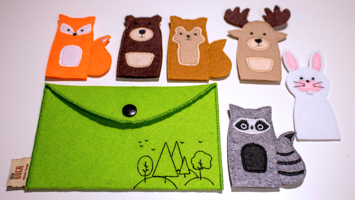 Forest Animal Finger Puppets – Set of 8