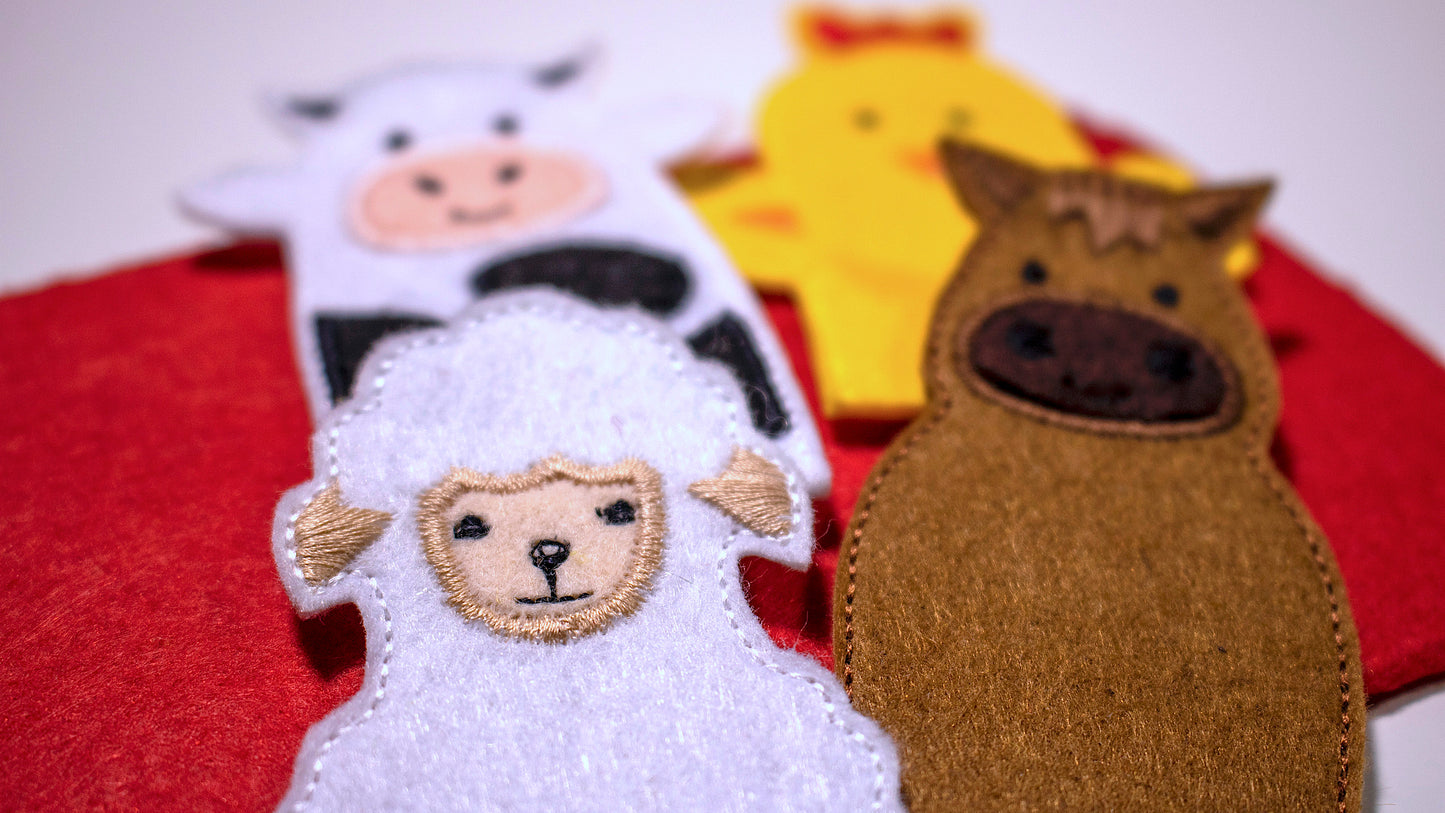 Farm Animal Finger Puppets – Set of 8