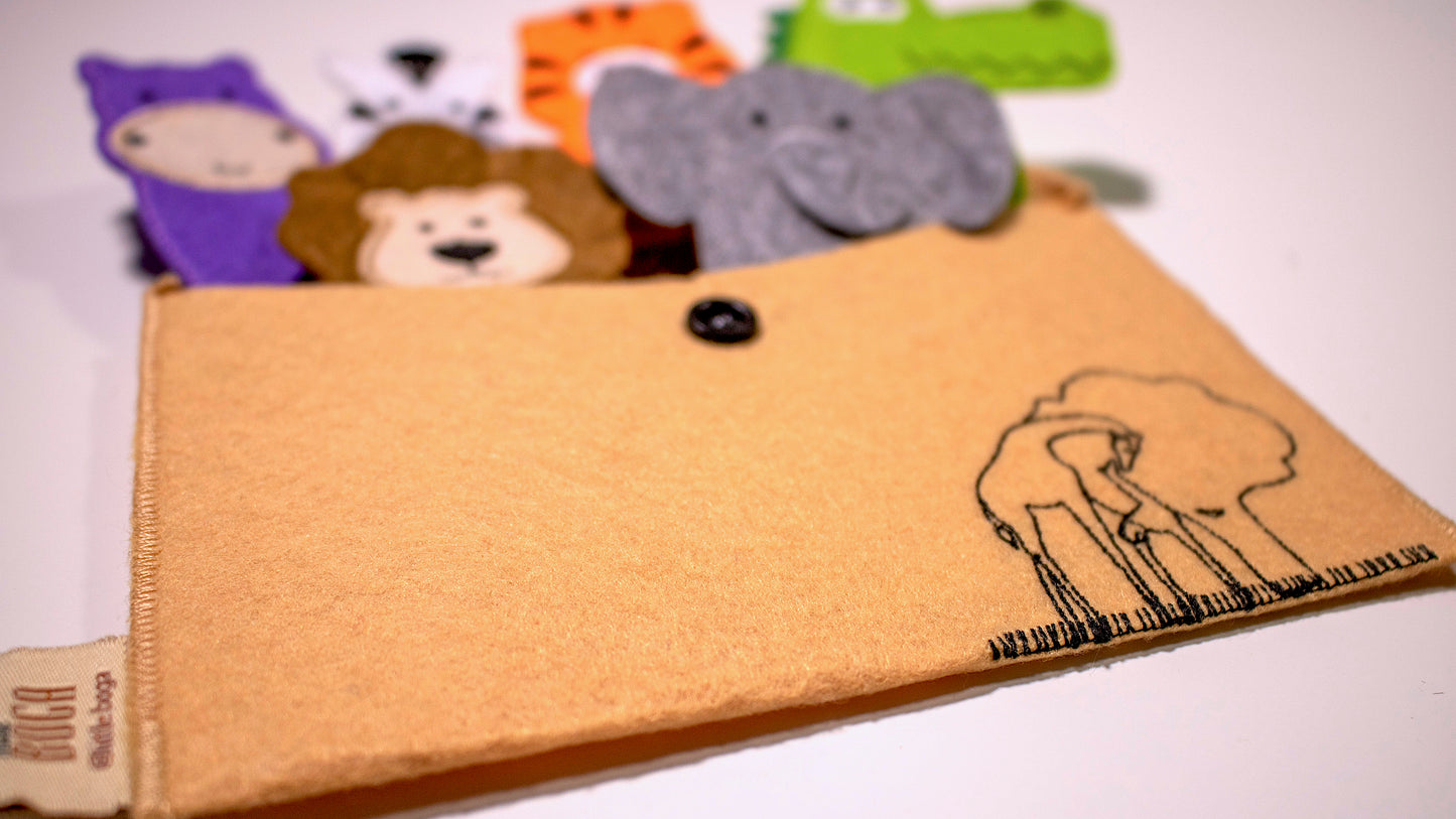 Safari Animal Finger Puppets – Set of 8