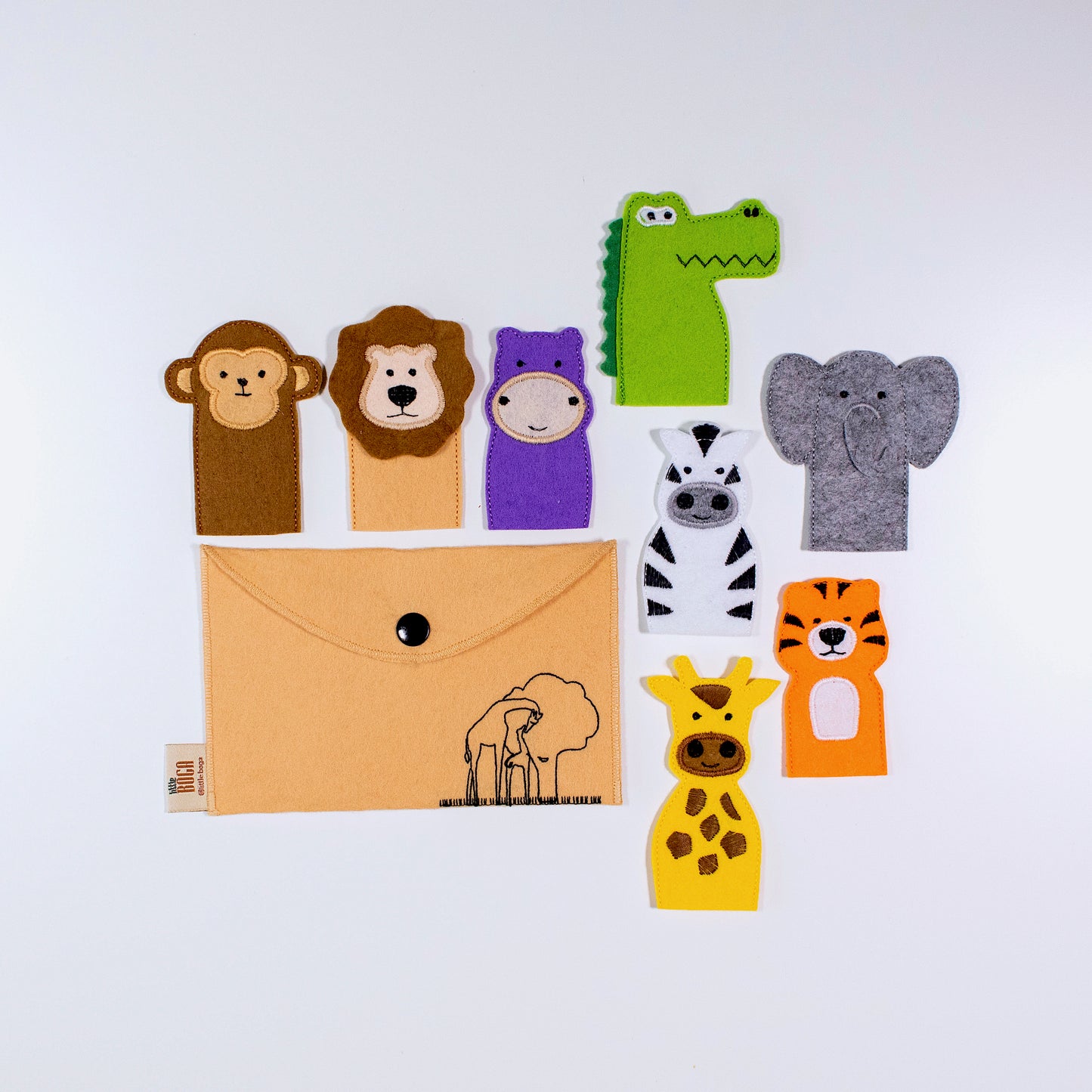 Safari Animal Finger Puppets – Set of 8