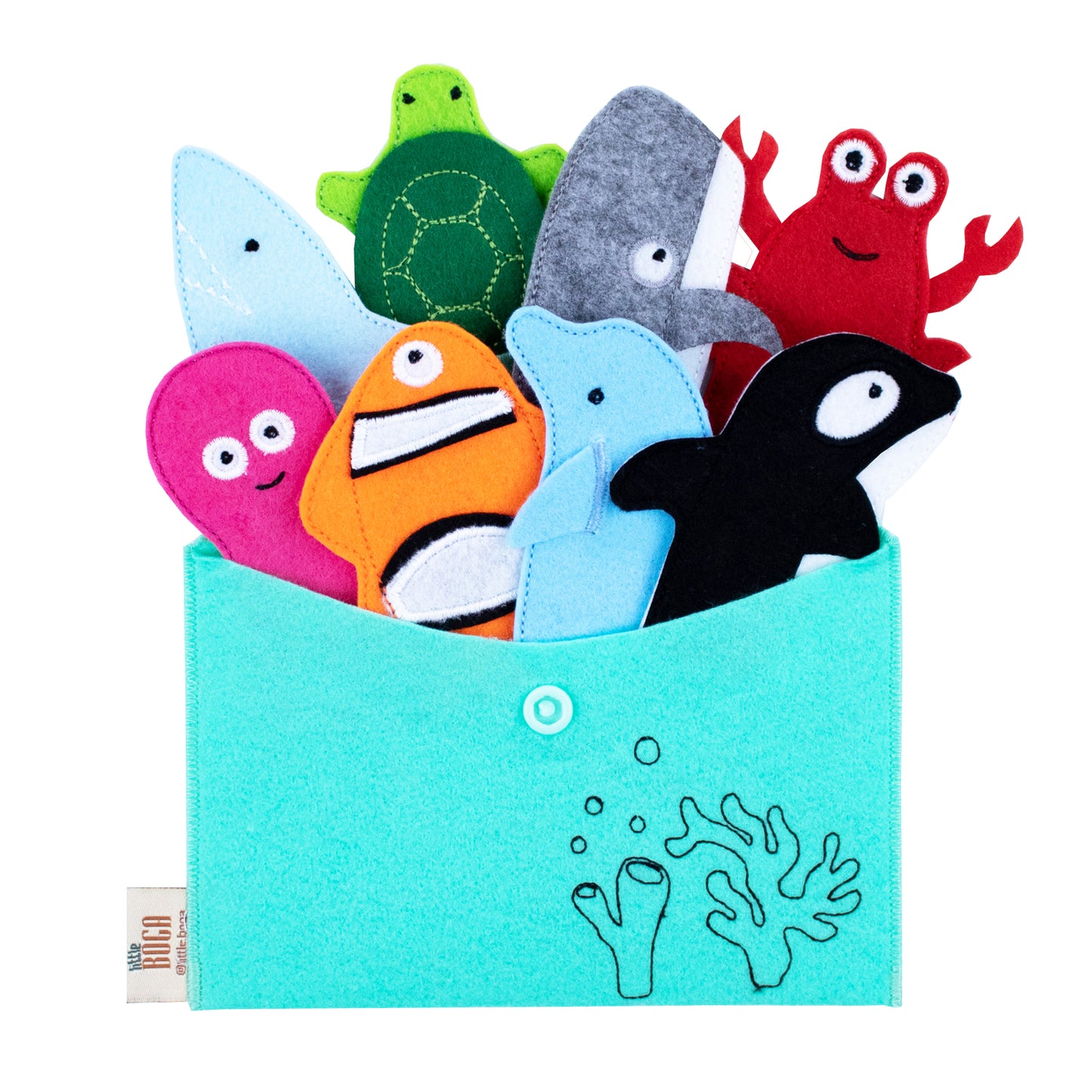 Meerestiere Fingerpuppen – Set von 8