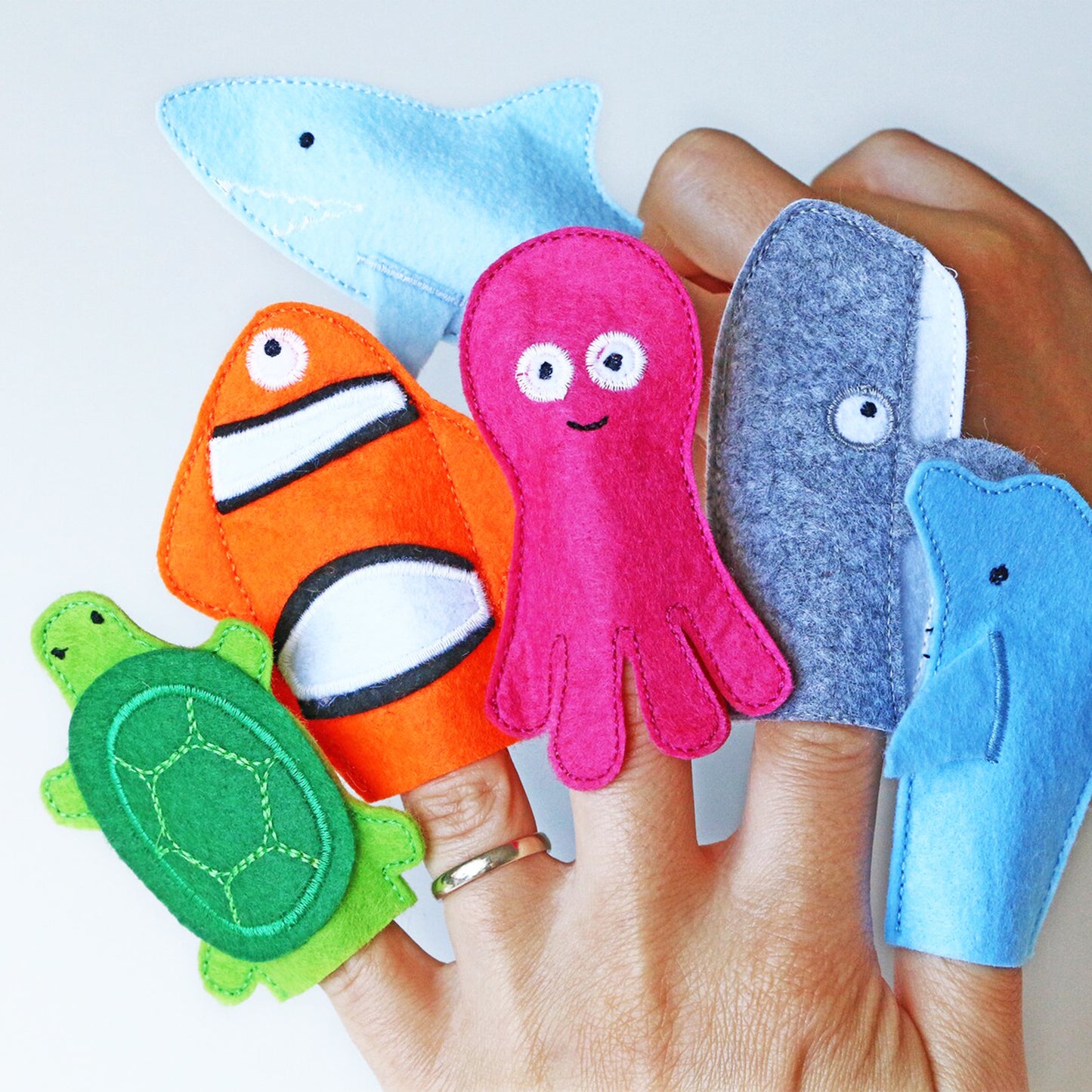 Meerestiere Fingerpuppen – Set von 8