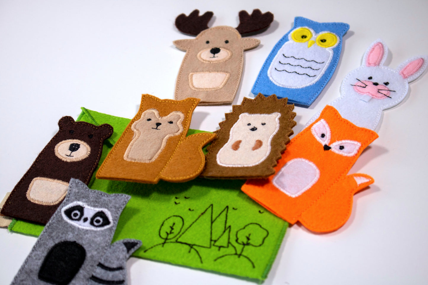 Forest Animal Finger Puppets – Set of 8