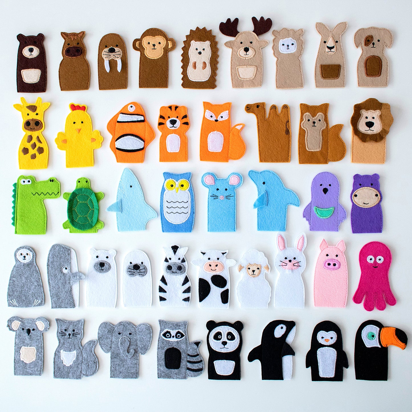 Make Your Own Animal Finger Puppets Set