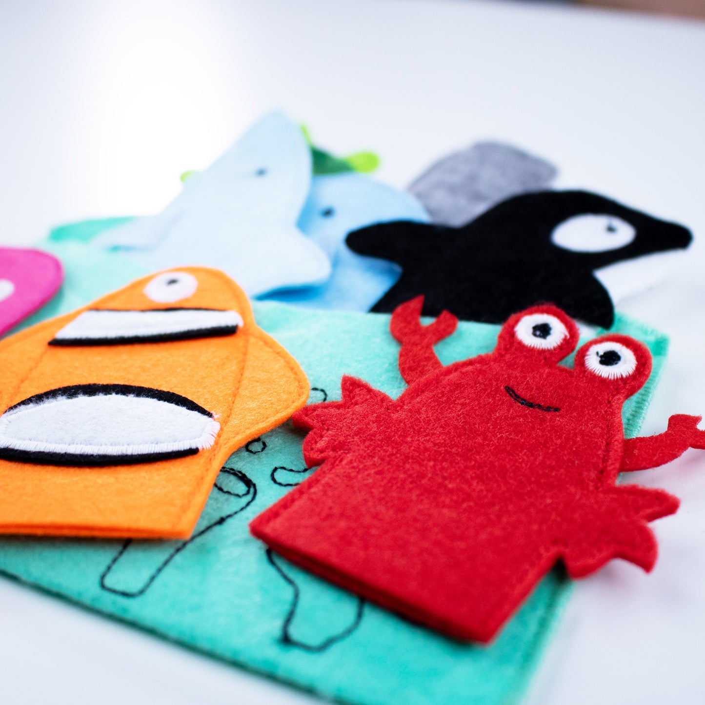 Sea Animals Finger Puppets – Set of 8
